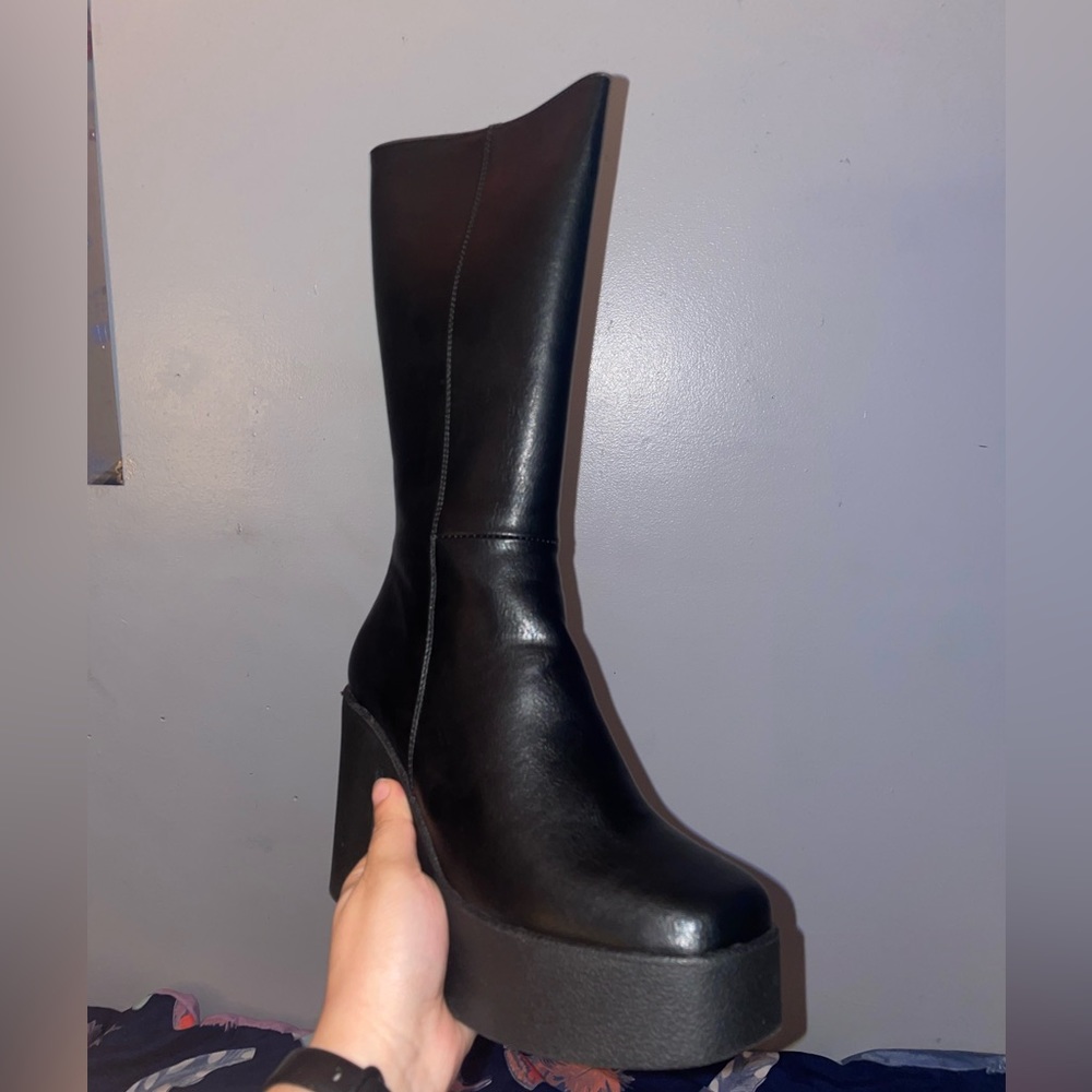 LAMODA calf high slick nicks boots, brand new since they didn’t fit me - Picture 2 of 3